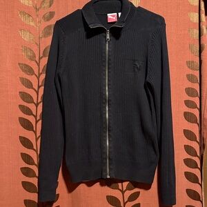 Puma Men's Black Zip-Up Sweater
